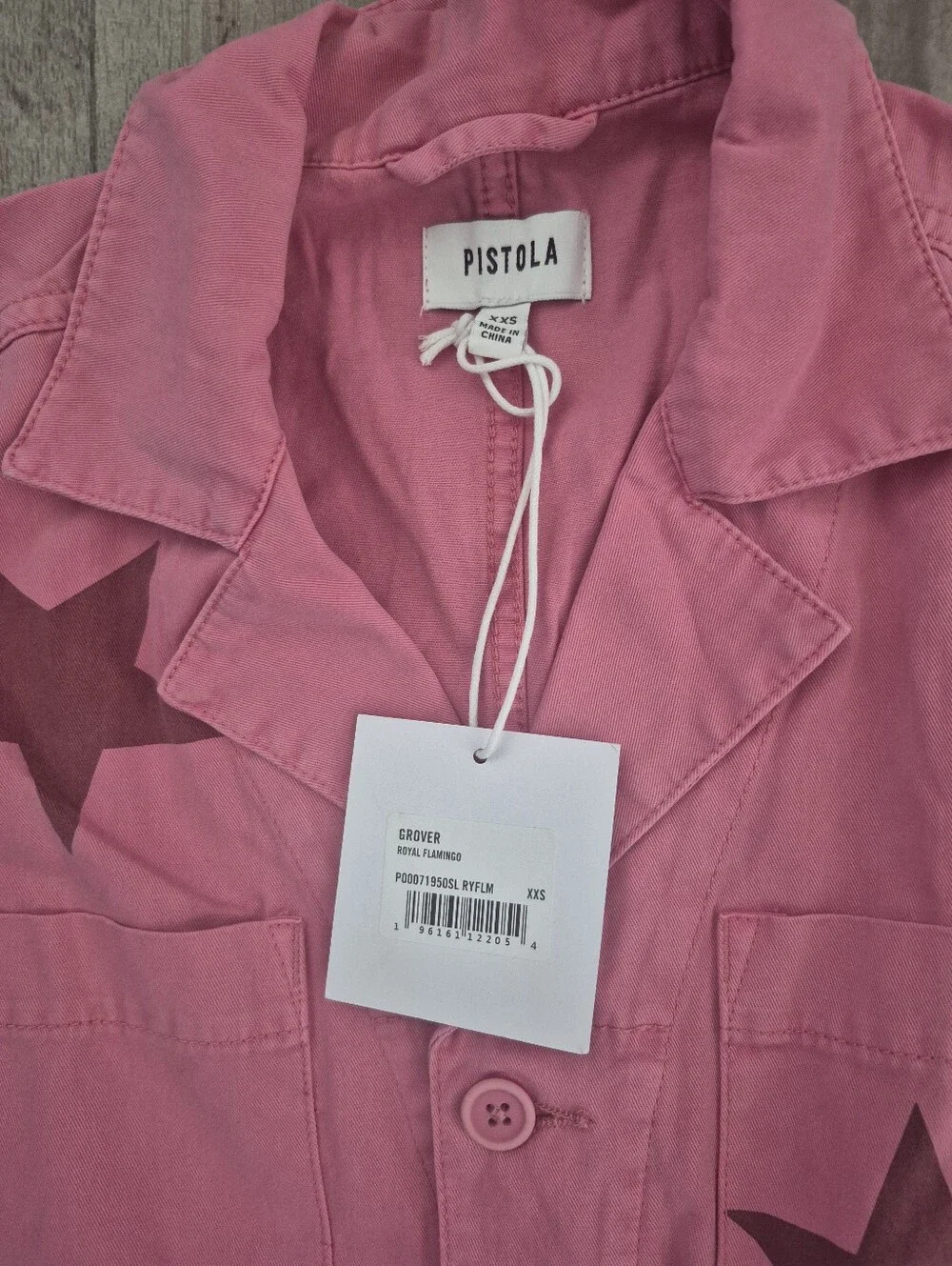 Pistola Grover Star Print Field Jumpsuit Pink Relaxed Fit XXL NWT - Picture 3 of 8